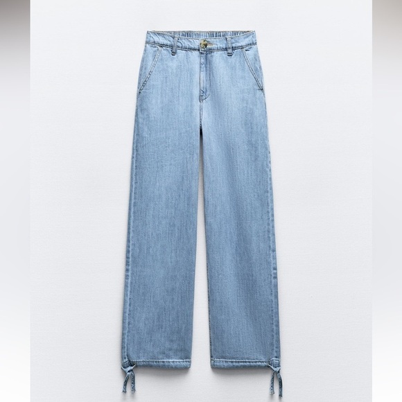 New ZARA High Waist Drawstring Cuff Joggers - Picture 3 of 6